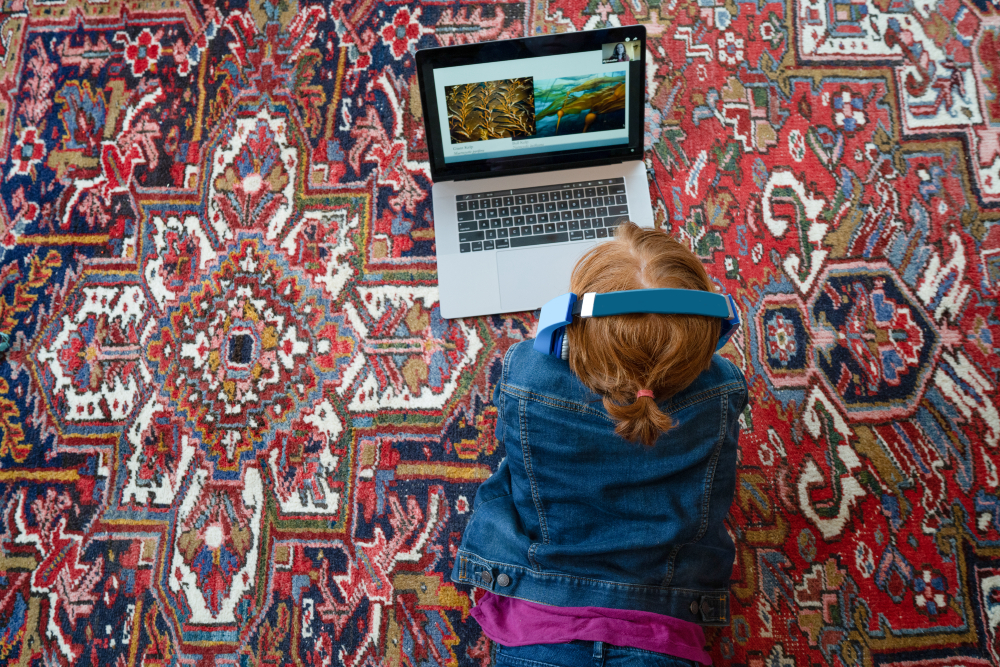 Child using National Geographic's online offerings and learning materials