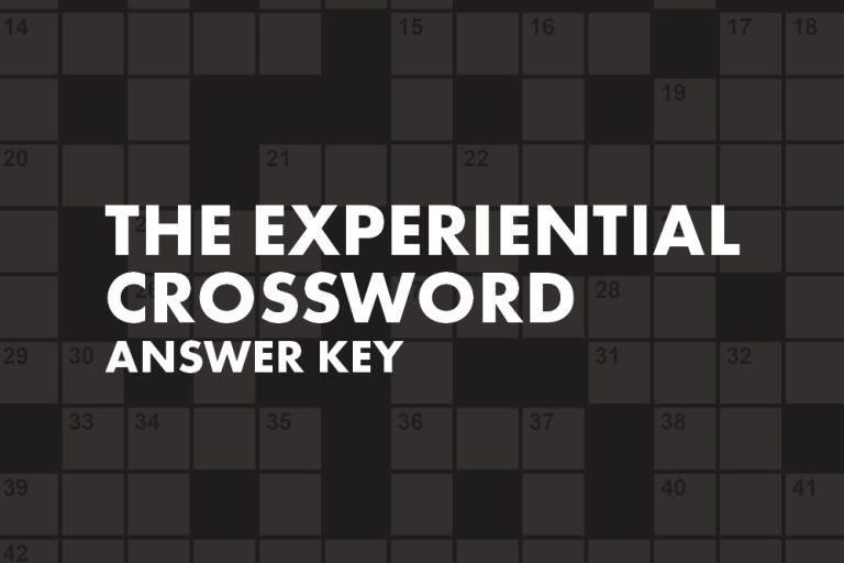 The Experiential Crossword Answer Key District Fray