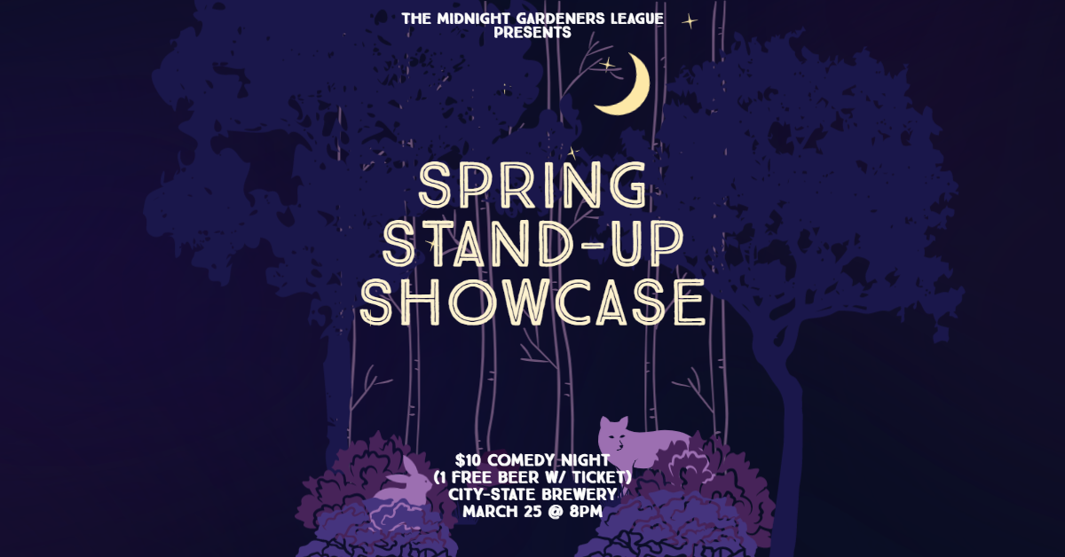 Spring Stand-up Showcase with Some of DC’s Best Comedians & FREE BEER