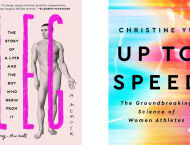 Two book covers: "Leg" and "Up to Speed."