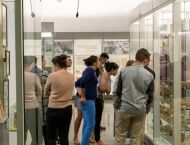 People look at exhibits at the Museum of National Museum of Health and Medicine