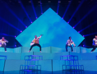 Boy band Big Time Rush on stage