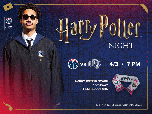 Washington Wizards vs. Orlando Magic (Harry Potter Scarf Giveaway)