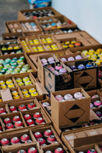 Paint Cans in Kelly Towles Studio