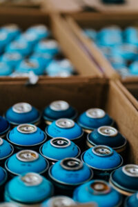 Paint Cans in Kelly Towles Studio