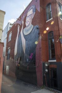 RBG mural by Rose Jaffe; 1508 U St. NW, DC.